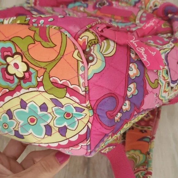 Vera Bradley Pink Swirls Laptop Backpack - Picture 12 of 15